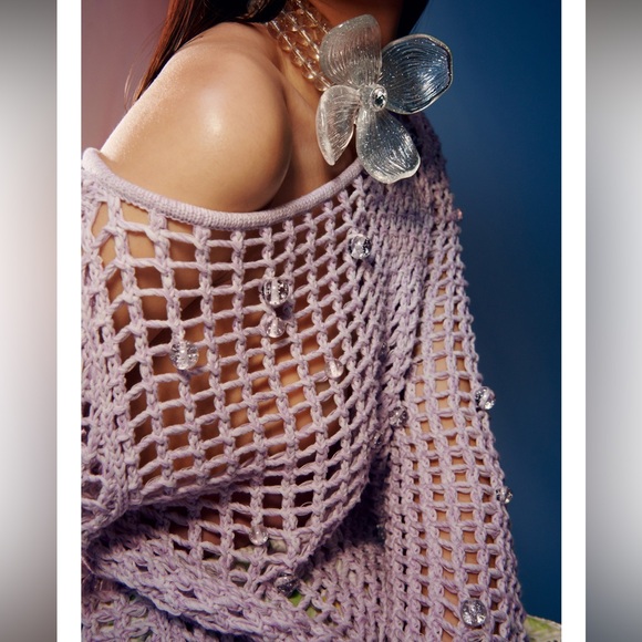 & Other Stories Purple Sweater in Small and Medium - Picture 2 of 10